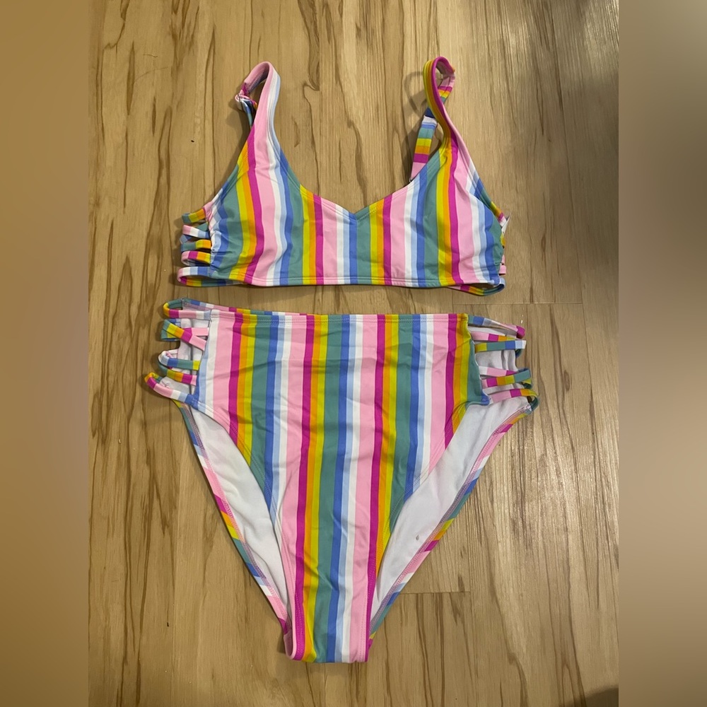 Retro high rise stripped bikini